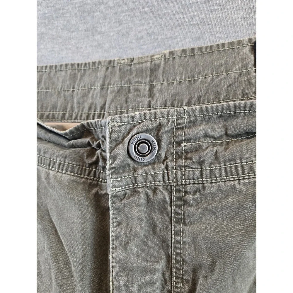 Kuhl Shorts Men's 34 Olive Ramblr Vintage Patina Dye Cargo Hike Climb Camp‎ 10" - Picture 11 of 16